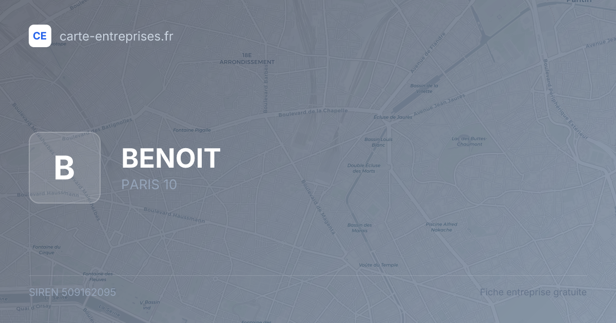 BENOIT — 509162095 — fiche entreprise