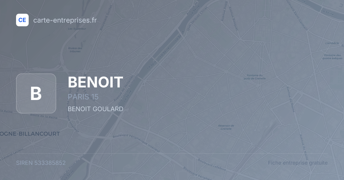 BENOIT — 533385852 — fiche entreprise