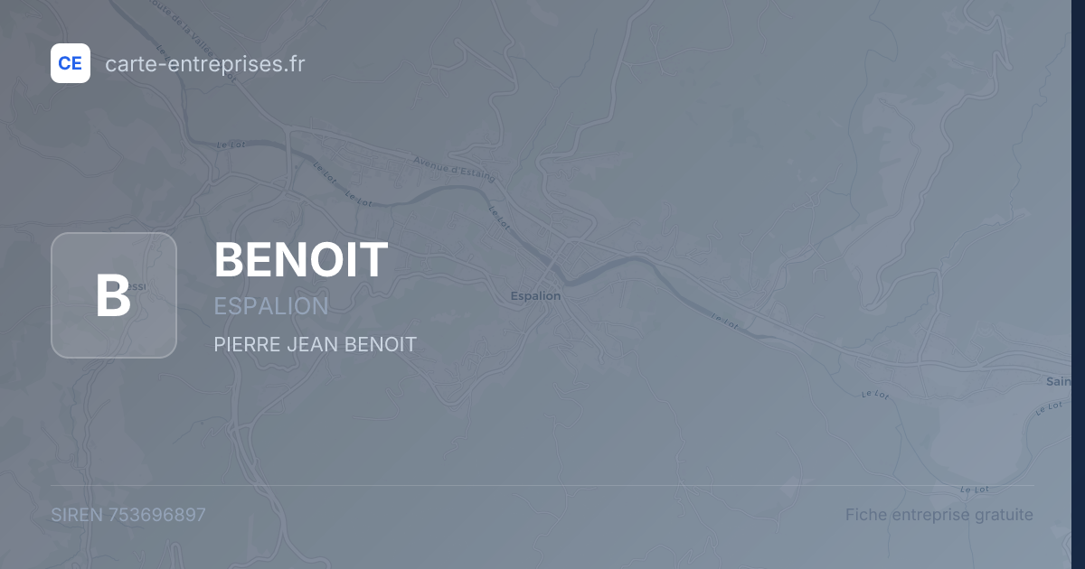 BENOIT — 753696897 — fiche entreprise