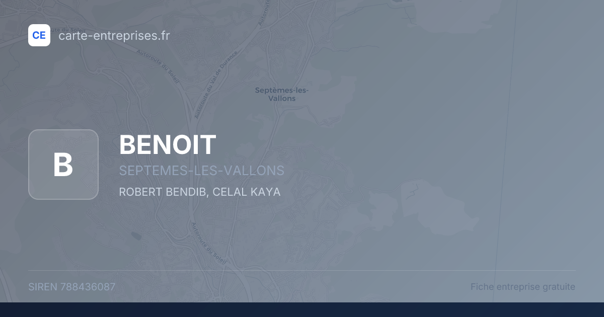 BENOIT — 788436087 — fiche entreprise
