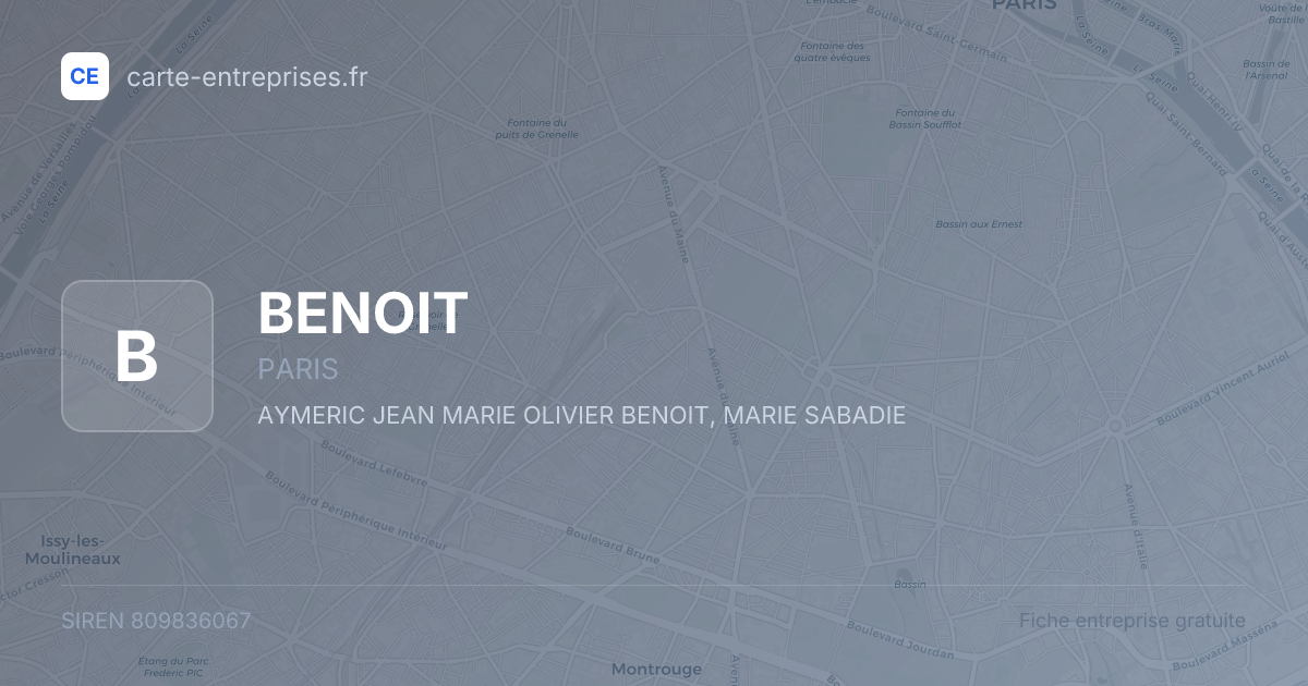 BENOIT — 809836067 — fiche entreprise