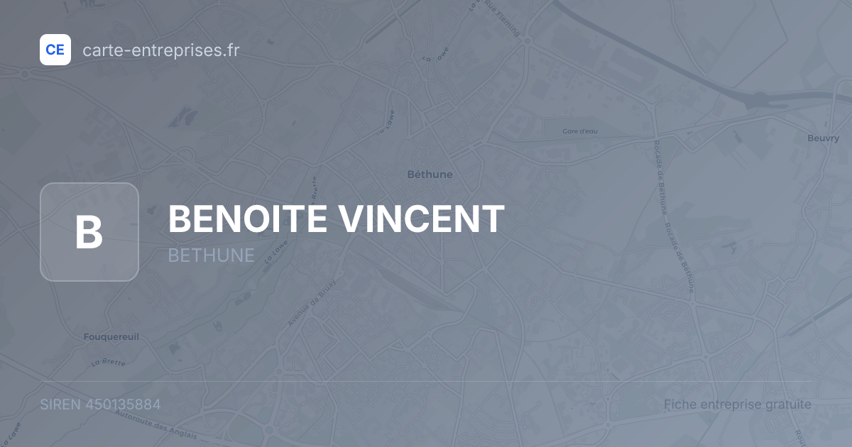 BENOITE VINCENT — 450135884 — fiche entreprise