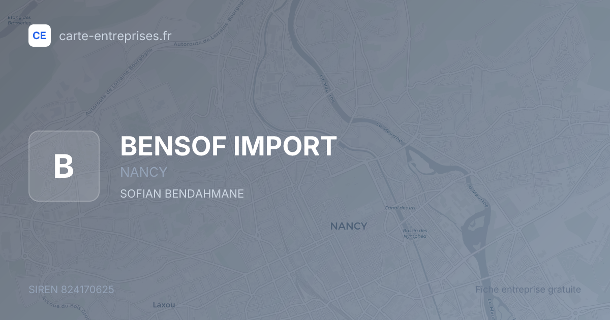 BENSOF IMPORT — 824170625 — fiche entreprise
