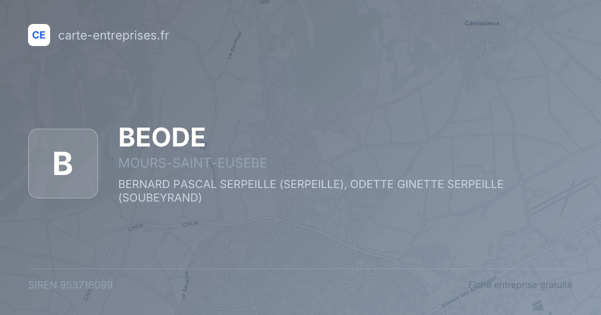 BEODE — 953716099 — fiche entreprise