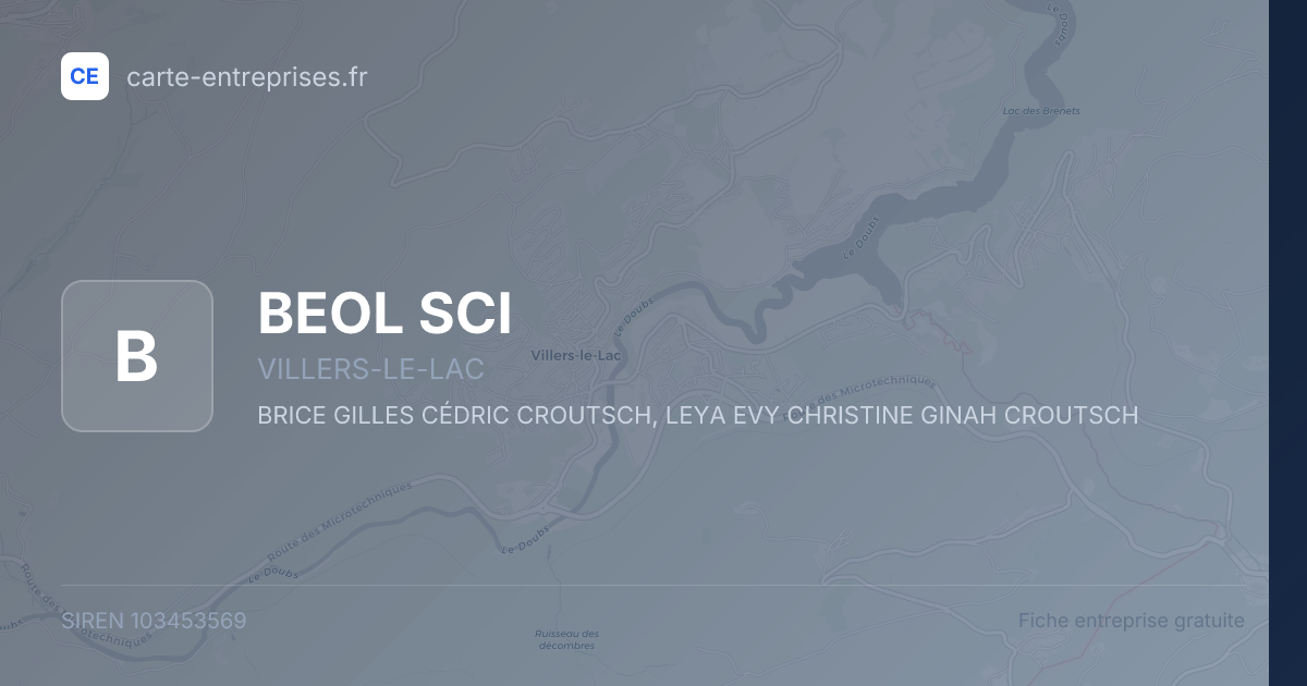 BEOL SCI — 103453569 — fiche entreprise