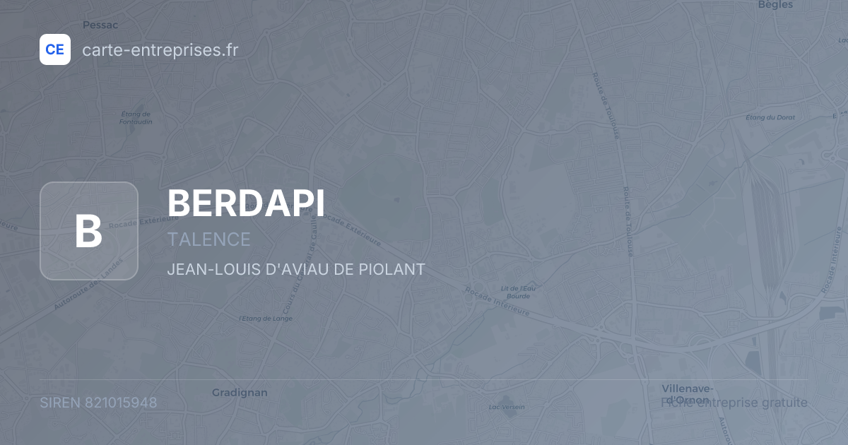 BERDAPI — 821015948 — fiche entreprise