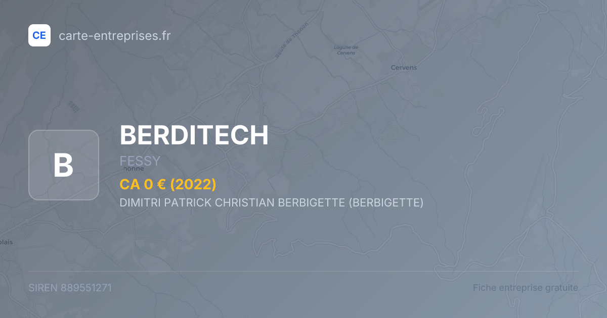 BERDITECH — 889551271 — fiche entreprise