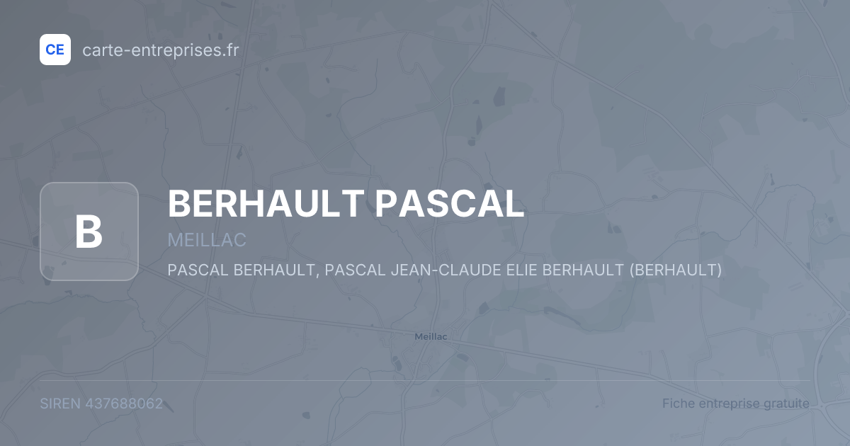 BERHAULT PASCAL — 437688062 — fiche entreprise