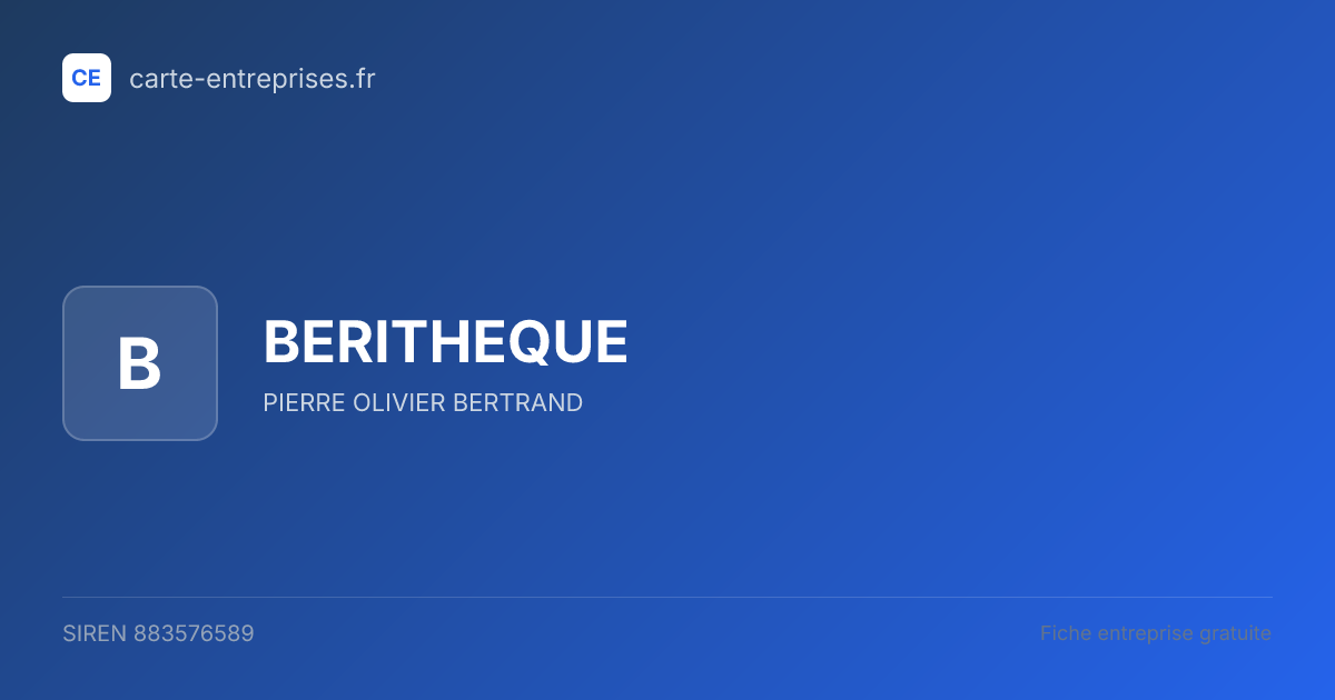 BERITHEQUE — 883576589 — fiche entreprise