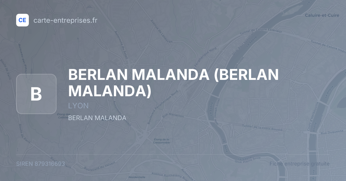 BERLAN MALANDA — 879316693 — fiche entreprise