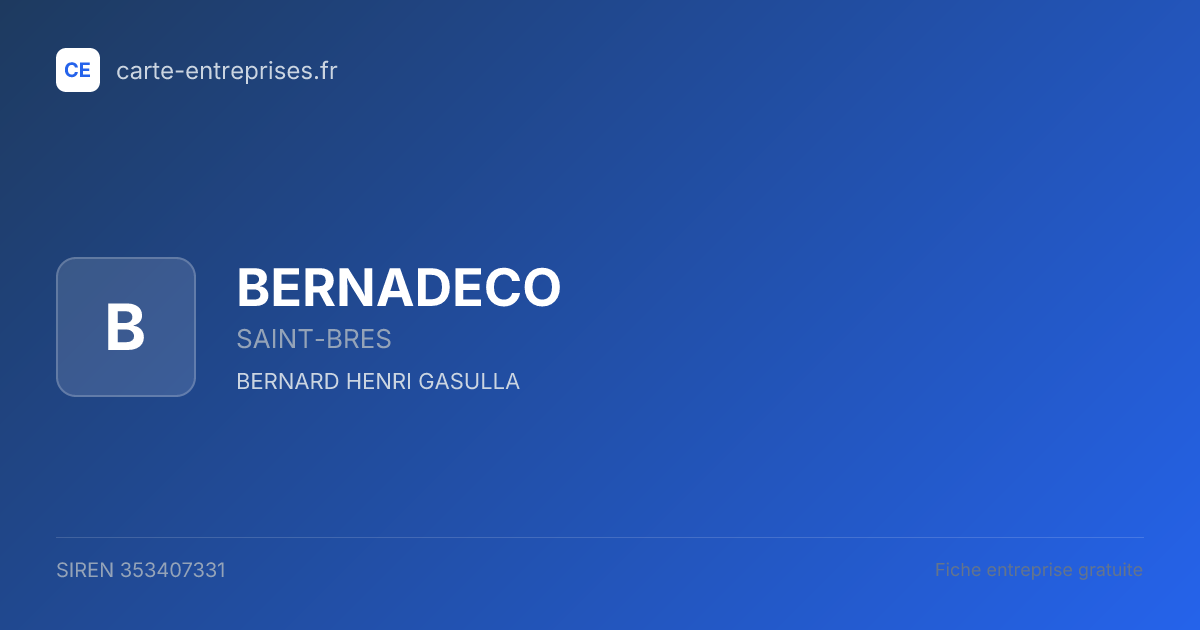 BERNADECO — 353407331 — fiche entreprise