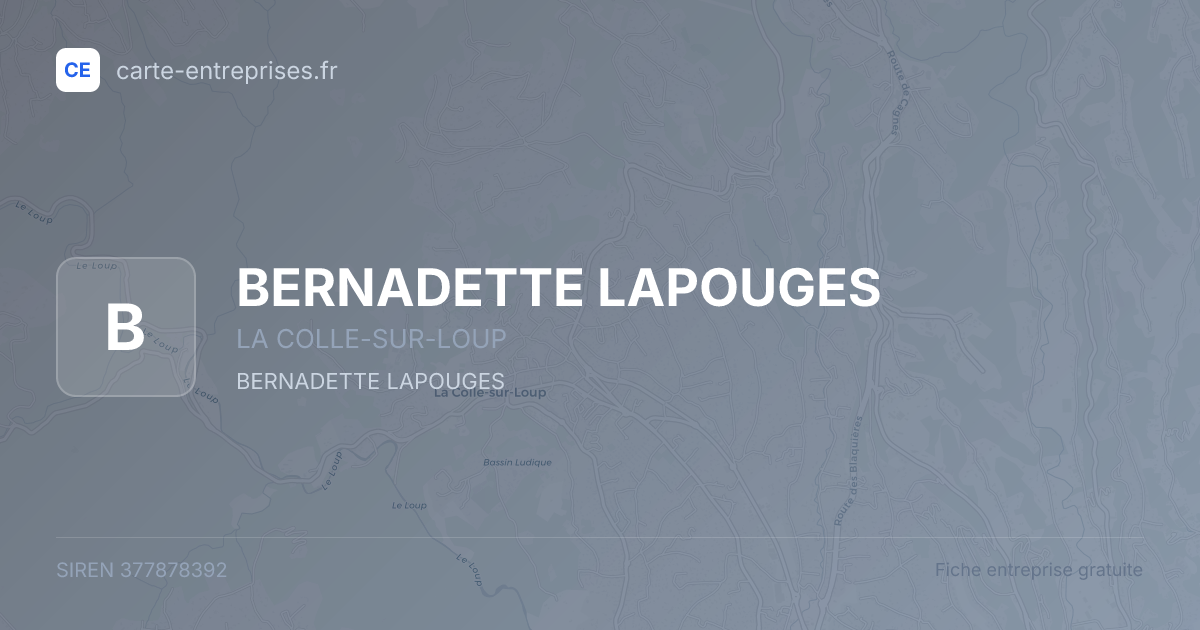 BERNADETTE LAPOUGES — 377878392 — fiche entreprise