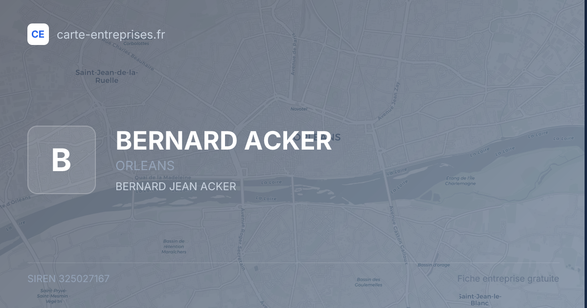 BERNARD ACKER — 325027167 — fiche entreprise