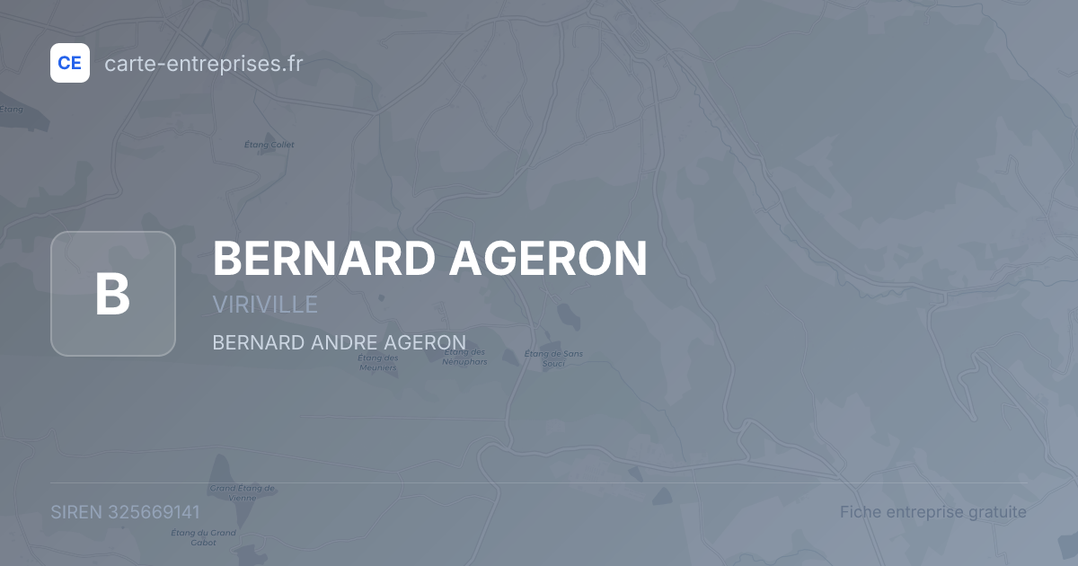 BERNARD AGERON — 325669141 — fiche entreprise