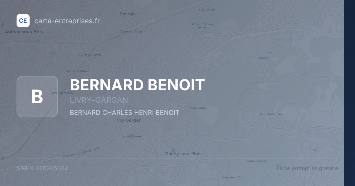 BERNARD BENOIT — 320285364 — fiche entreprise