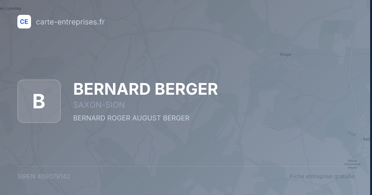 BERNARD BERGER — 409079142 — fiche entreprise