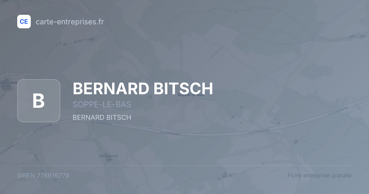 BERNARD BITSCH — 778976779 — fiche entreprise
