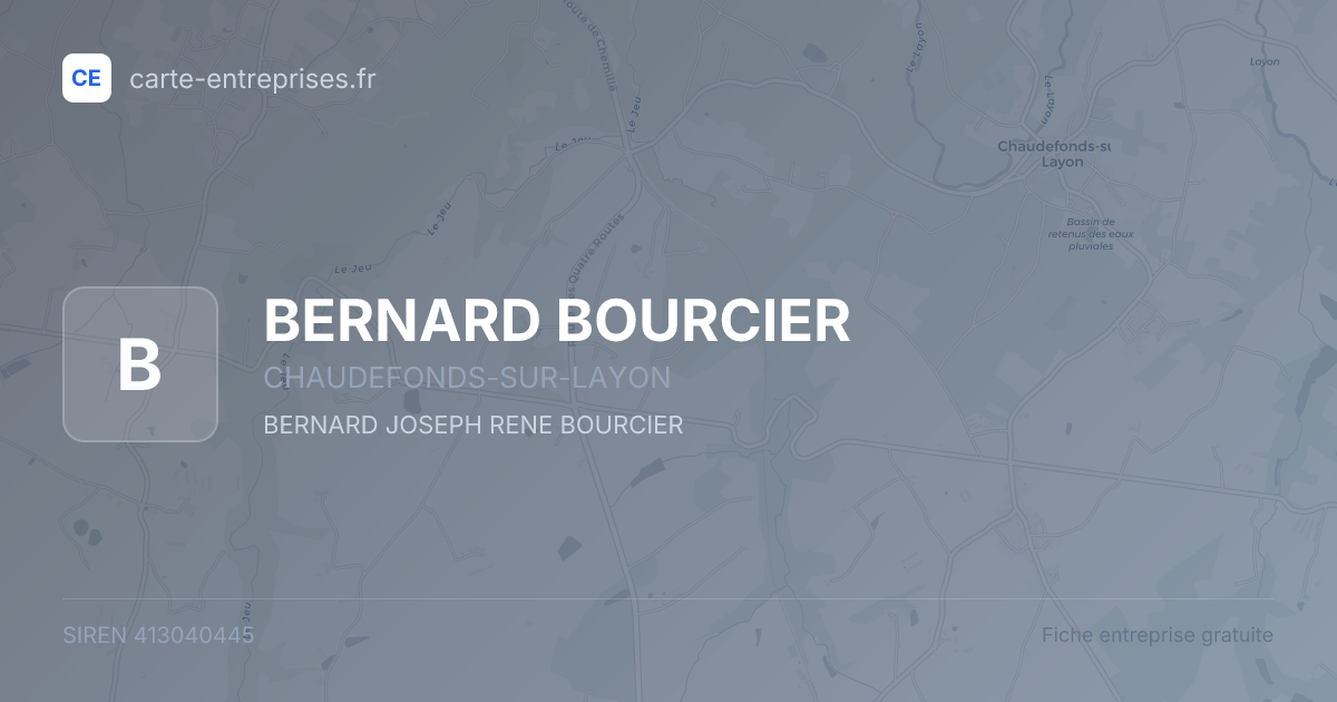 BERNARD BOURCIER — 413040445 — fiche entreprise