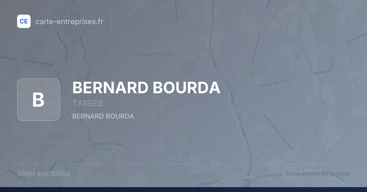 BERNARD BOURDA — 409785896 — fiche entreprise