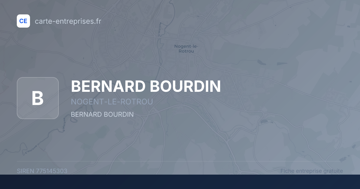 BERNARD BOURDIN — 775145303 — fiche entreprise