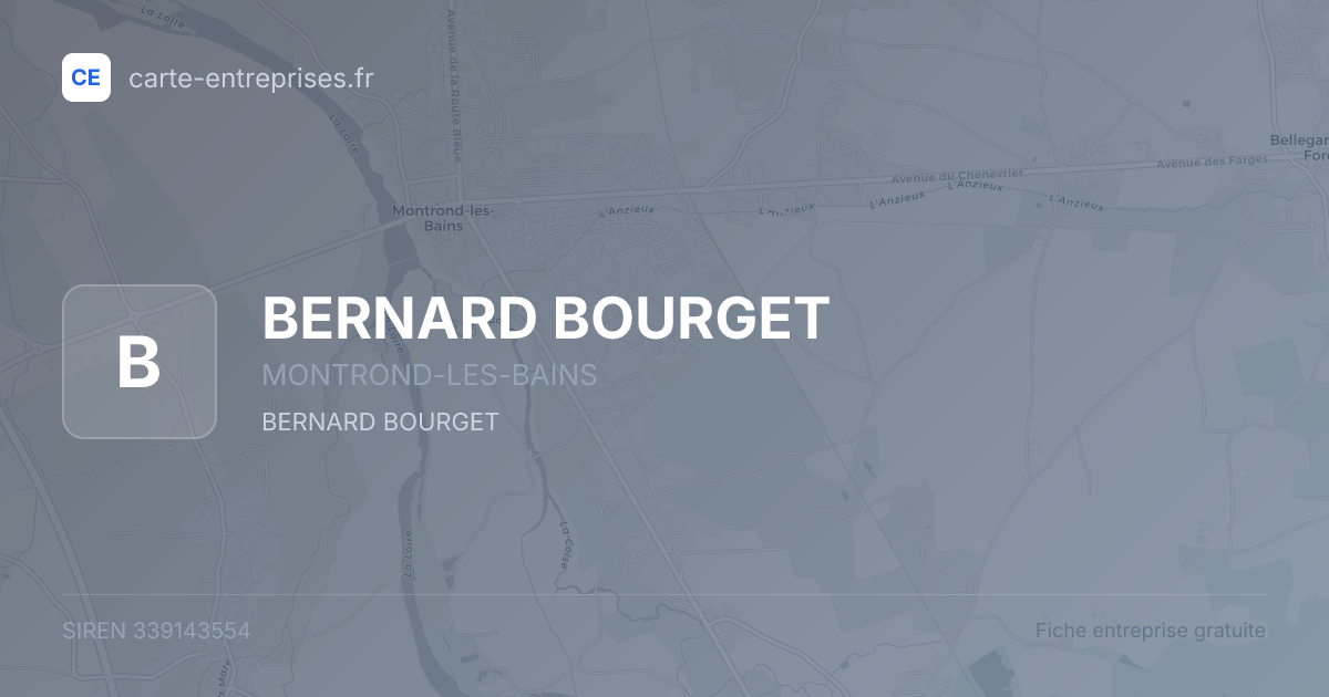 BERNARD BOURGET — 339143554 — fiche entreprise