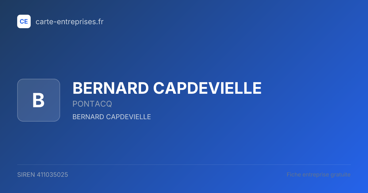 BERNARD CAPDEVIELLE — 411035025 — fiche entreprise