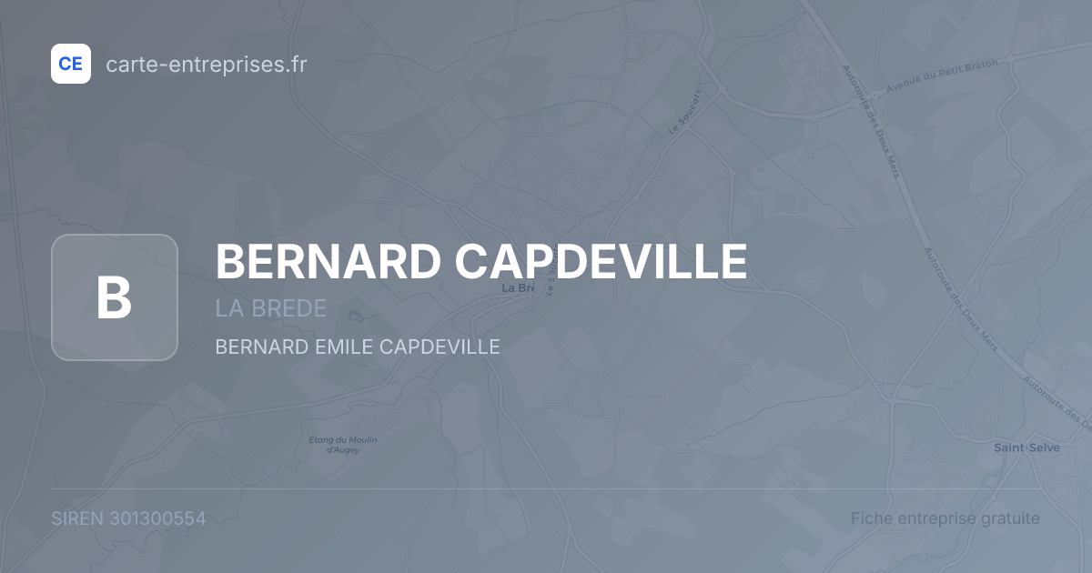 BERNARD CAPDEVILLE — 301300554 — fiche entreprise