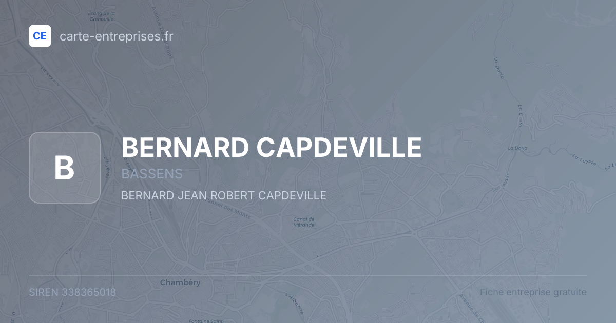 BERNARD CAPDEVILLE — 338365018 — fiche entreprise