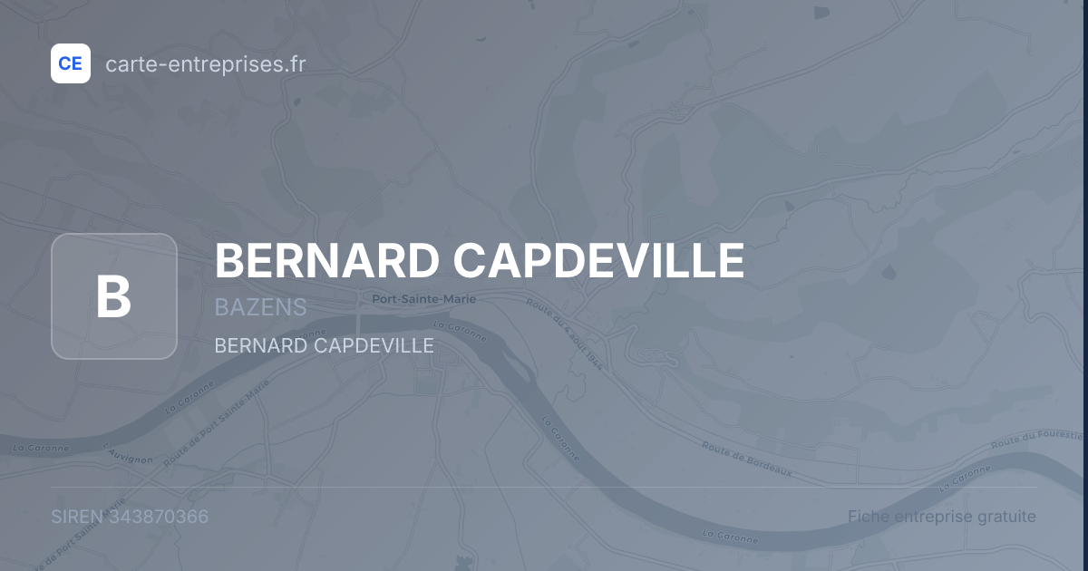 BERNARD CAPDEVILLE — 343870366 — fiche entreprise