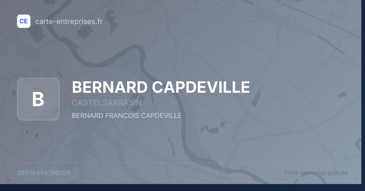 BERNARD CAPDEVILLE — 804796704 — fiche entreprise