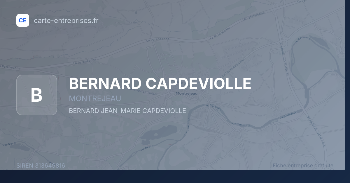 BERNARD CAPDEVIOLLE — 313649816 — fiche entreprise