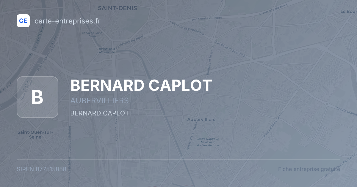 BERNARD CAPLOT — 877515858 — fiche entreprise