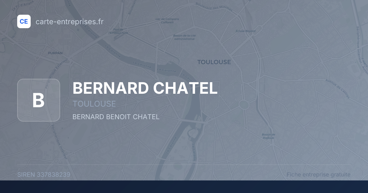 BERNARD CHATEL — 337838239 — fiche entreprise