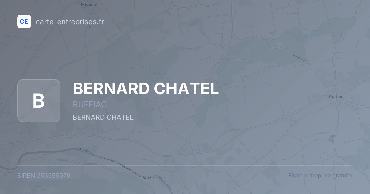 BERNARD CHATEL — 353556079 — fiche entreprise