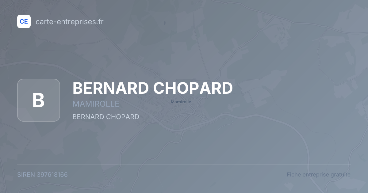 BERNARD CHOPARD — 397618166 — fiche entreprise