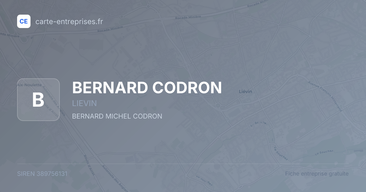 BERNARD CODRON — 389756131 — fiche entreprise