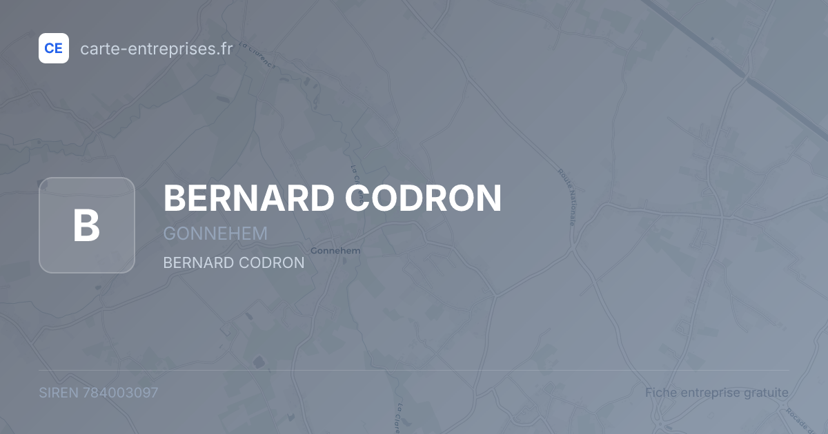 BERNARD CODRON — 784003097 — fiche entreprise