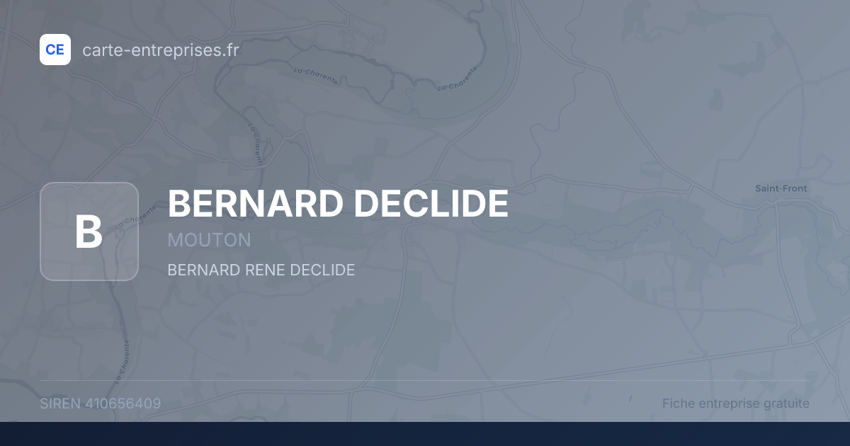 BERNARD DECLIDE — 410656409 — fiche entreprise