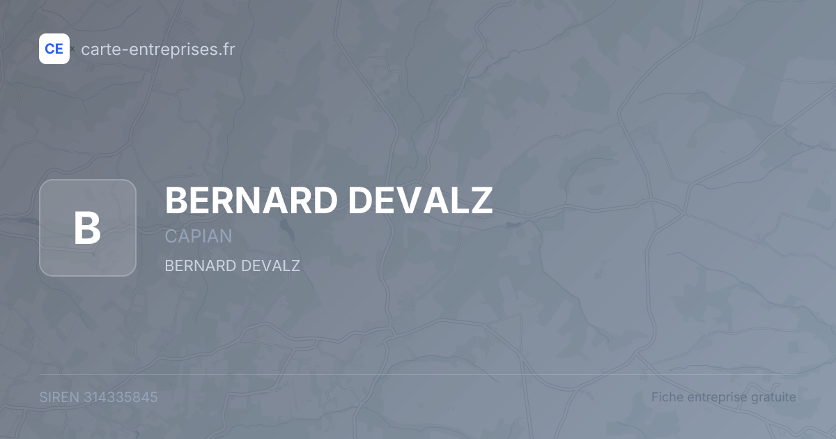 BERNARD DEVALZ — 314335845 — fiche entreprise