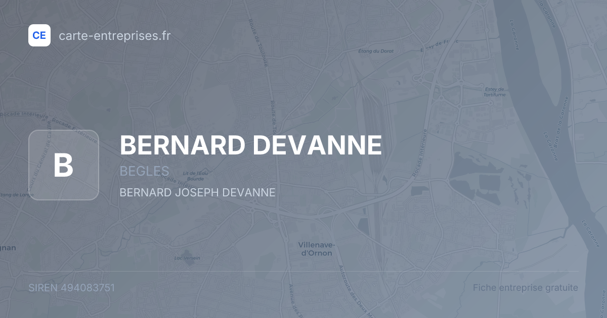 BERNARD DEVANNE — 494083751 — fiche entreprise
