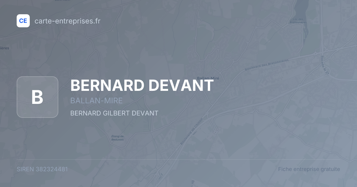 BERNARD DEVANT — 382324481 — fiche entreprise