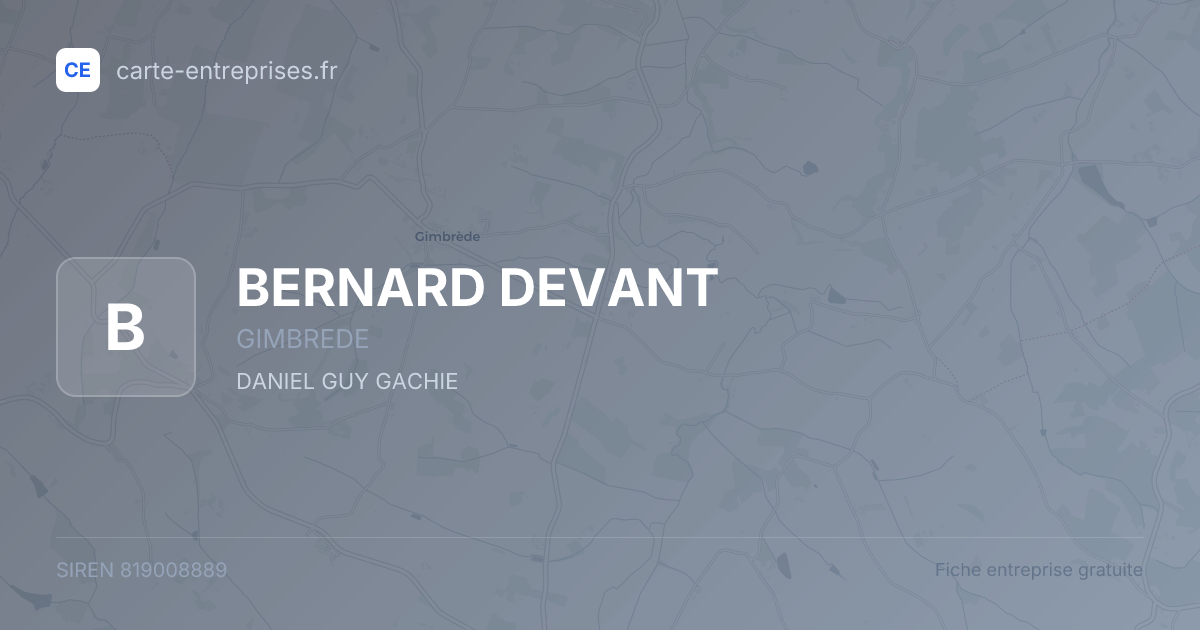 BERNARD DEVANT — 819008889 — fiche entreprise