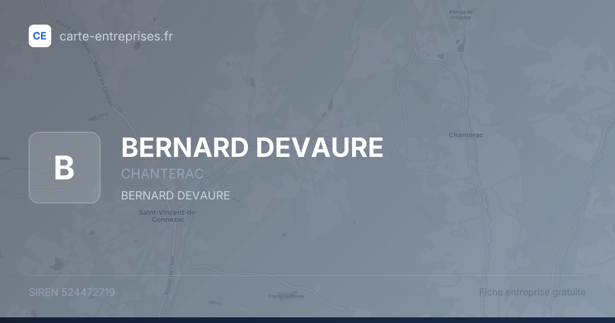 BERNARD DEVAURE — 524472719 — fiche entreprise