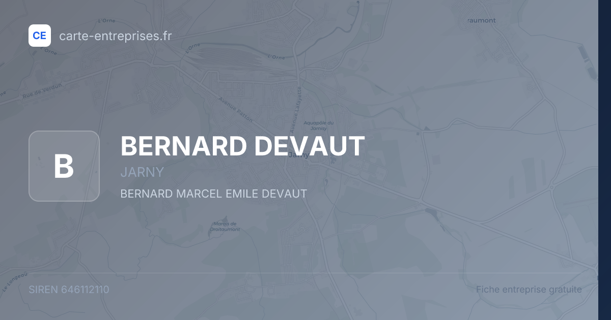 BERNARD DEVAUT — 646112110 — fiche entreprise