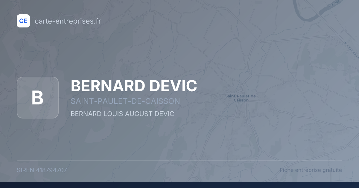 BERNARD DEVIC — 418794707 — fiche entreprise