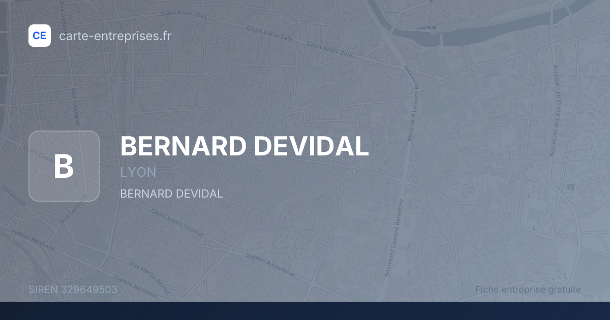 BERNARD DEVIDAL — 329649503 — fiche entreprise