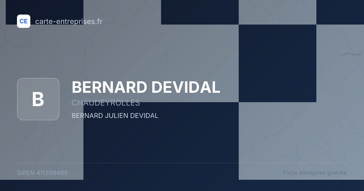 BERNARD DEVIDAL — 411209489 — fiche entreprise