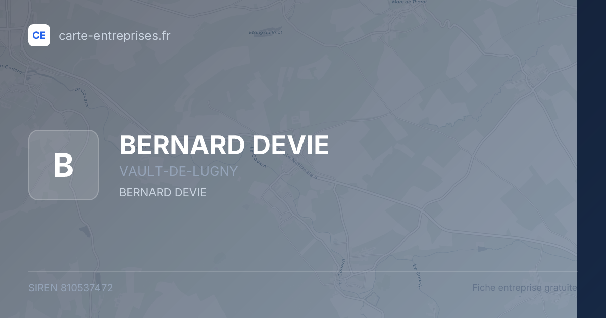 BERNARD DEVIE — 810537472 — fiche entreprise