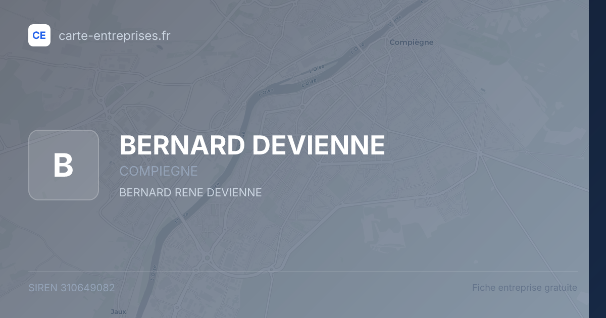 BERNARD DEVIENNE — 310649082 — fiche entreprise