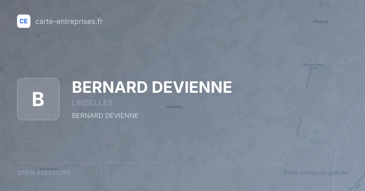 BERNARD DEVIENNE — 423845288 — fiche entreprise